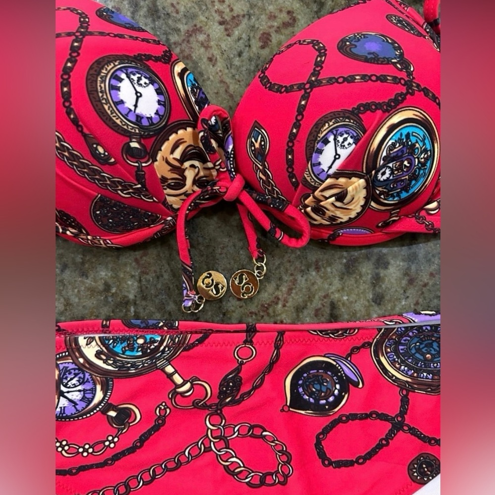 Vibrant Red Chain Print Bikini